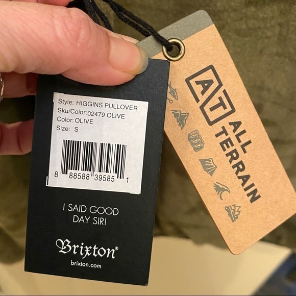 NWT~BRIXTON Olive All Terrain Higgins Pullover Sweater Size Small - Picture 9 of 13